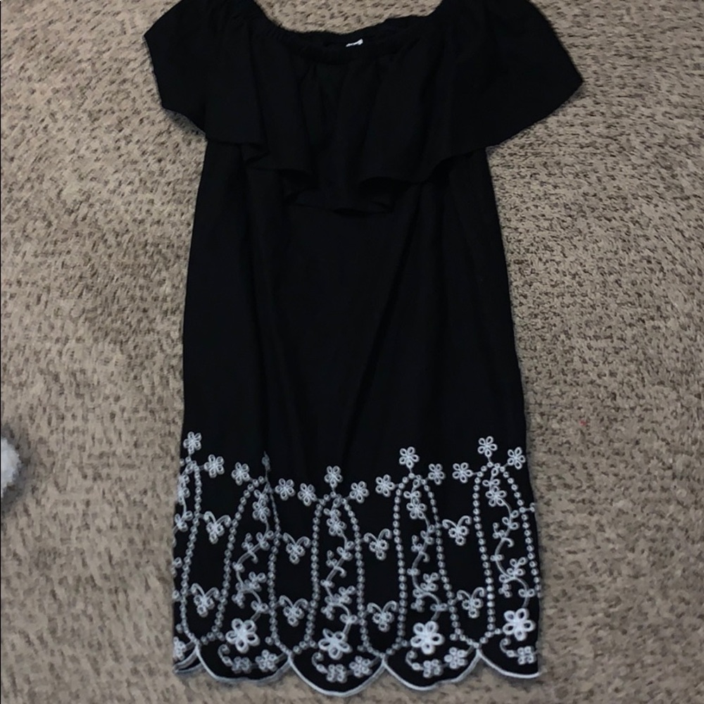 black over the shoulder dress